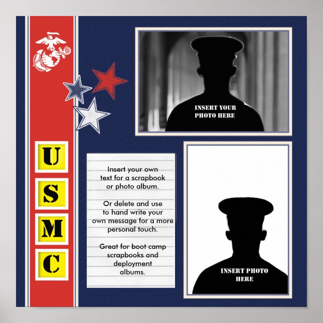 USMC Photo Scrapbook Collage Poster (Front)