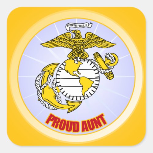 USMC Proud Aunt Square Sticker