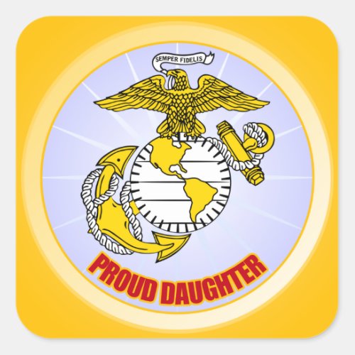 USMC Proud Daughter Square Sticker