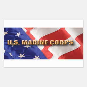 USMC Rectangle Stickers