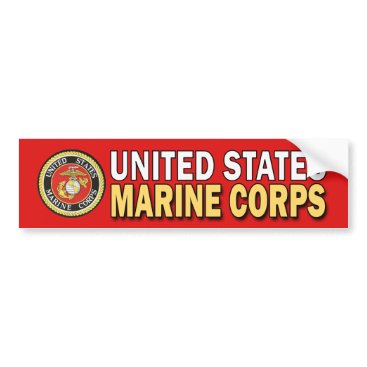 USMC Red Seal Car Bumper Sticker USMC Red Seal Car Bumper Sticker