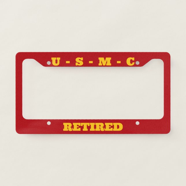 USMC Retired Car License Plate Frame –  (Front)