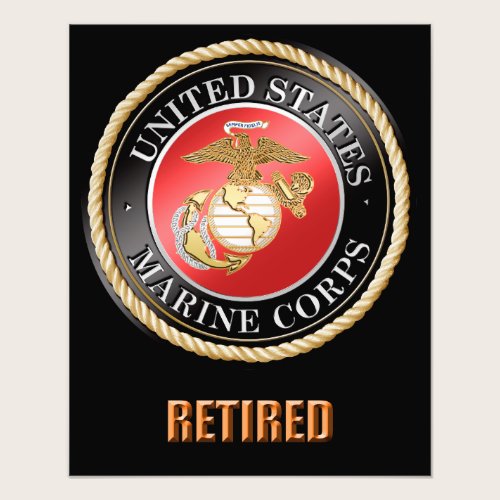USMC Retired Photo Enlargement