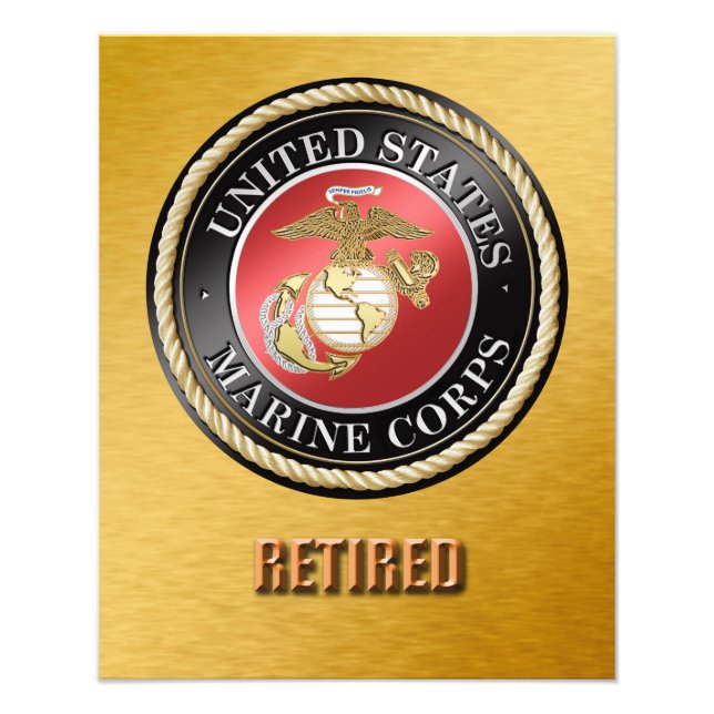 USMC Retired Photo Enlargement Print (Front)