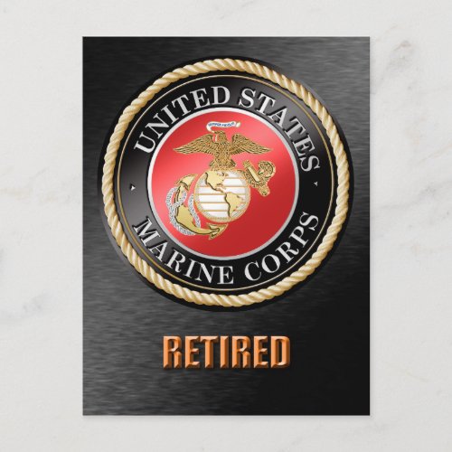 USMC Retired Postcard