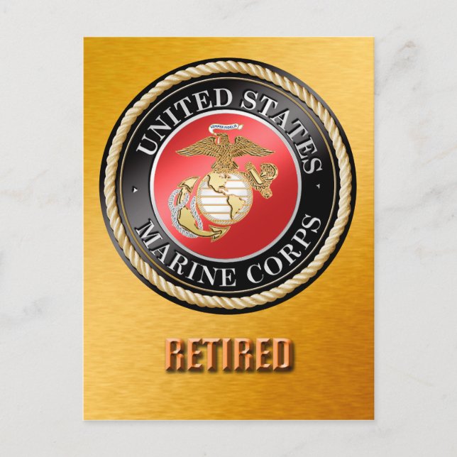 USMC Retired Postcard (Front)