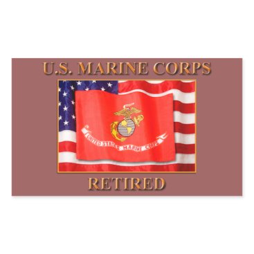 USMC Retired Rectangle Stickers USMC Retired Rectangle Stickers