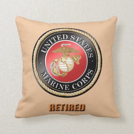 Usmc Retired Throw Pillow