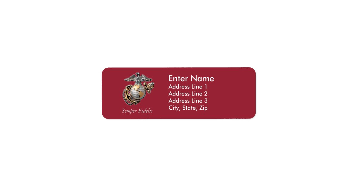 USMC Return Address Labels | Zazzle