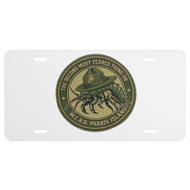 USMC Sand Flea Drill Instructor License Plate (Front)