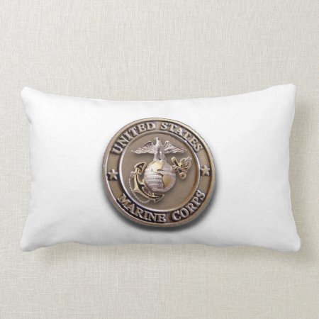 Usmc Seal And Chesty Double-sided Lumbar Pillow