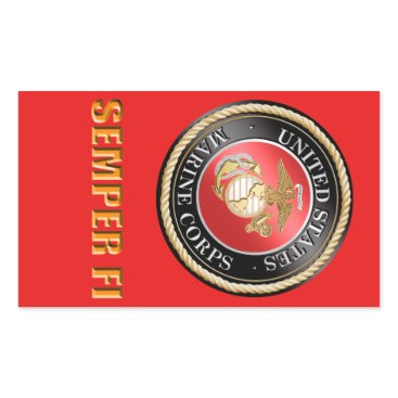 USMC Semper Fi Rectangular Sticker USMC Semper Fi Rectangular Sticker