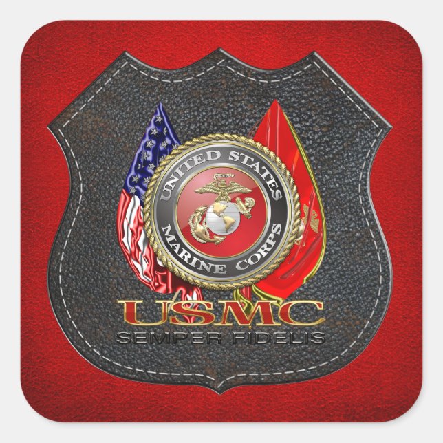 USMC Semper Fi [Special Edition] [3D] Square Sticker (Front)