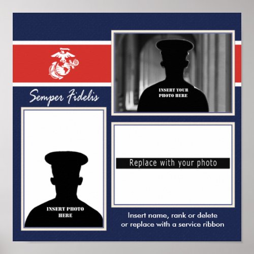 USMC Semper Fidelis Photo Collage Poster