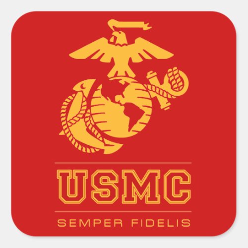 USMC Semper Fidelis Semper Fi Square Sticker