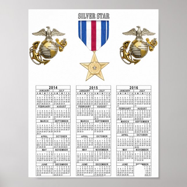 USMC SILVER STAR POSTER (Front)