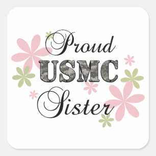 USMC Sister [fl camo] Square Sticker