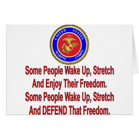 USMC Some People Defend That Freedom (Front Horizontal)
