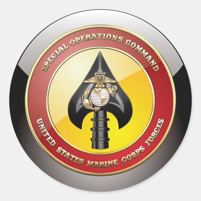 USMC Special Operations Command (MARSOC) [3D] Classic Round Sticker (Front)