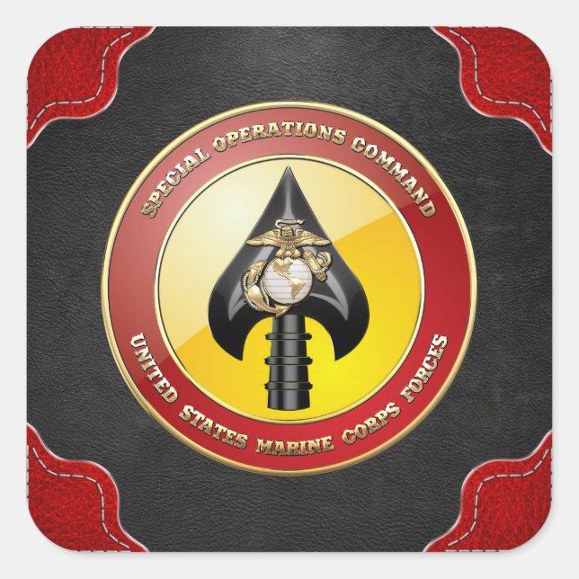 USMC Special Operations Command (MARSOC) [3D] Square Sticker (Front)