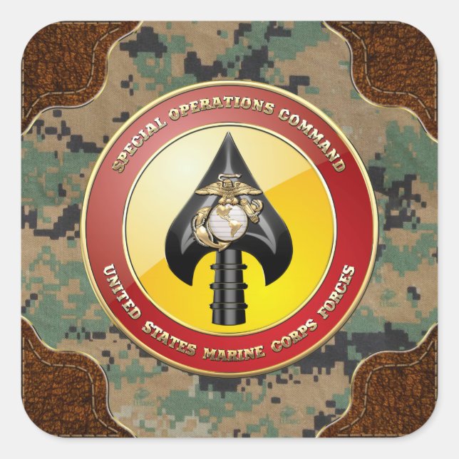 USMC Special Operations Command (MARSOC) [3D] Square Sticker (Front)