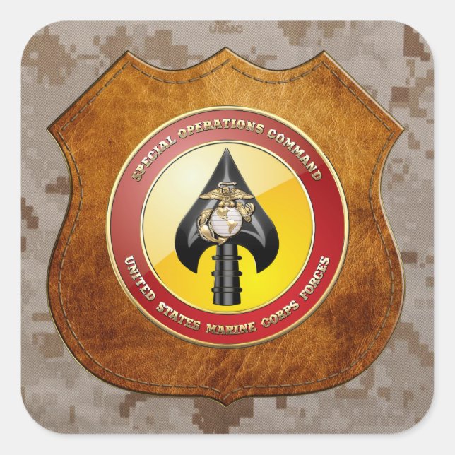 USMC Special Operations Command (MARSOC) [3D] Square Sticker (Front)