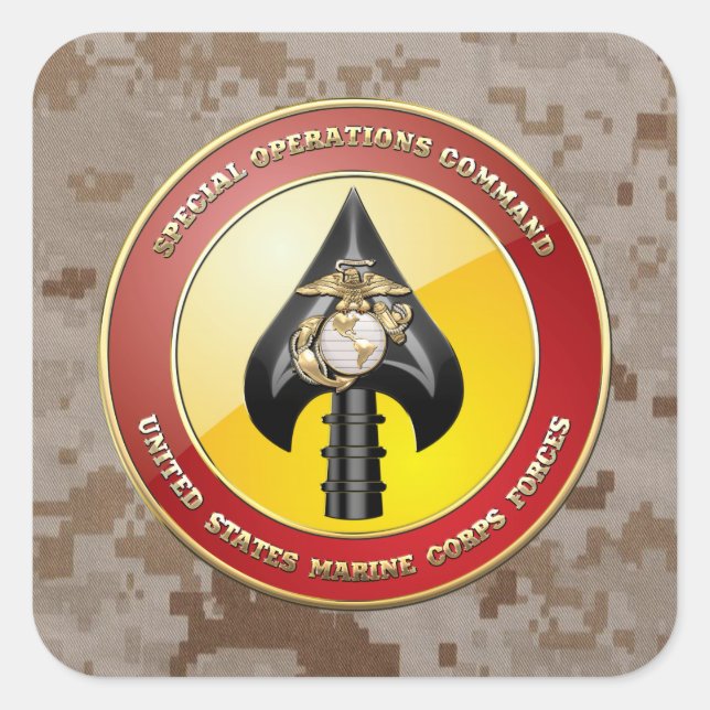 USMC Special Operations Command (MARSOC) [3D] Square Sticker (Front)