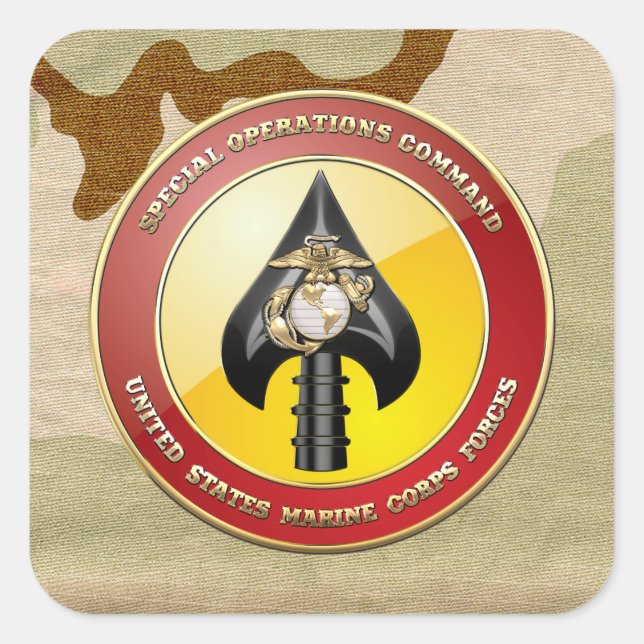 USMC Special Operations Command (MARSOC) [3D] Square Sticker (Front)