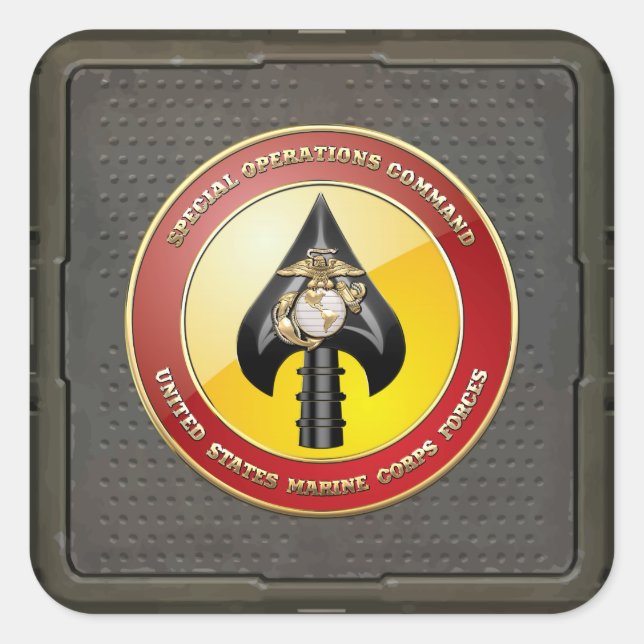 USMC Special Operations Command (MARSOC) [3D] Square Sticker (Front)