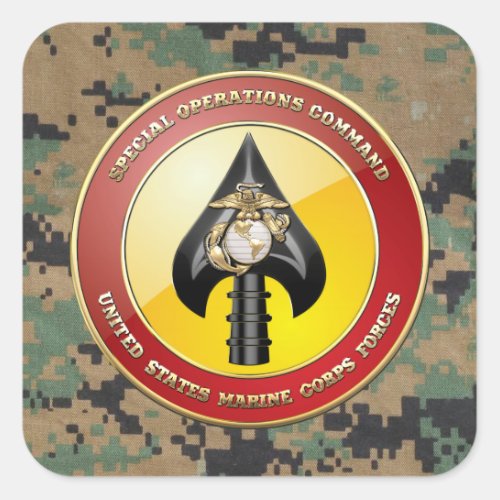 USMC Special Operations Command MARSOC 3D Square Sticker