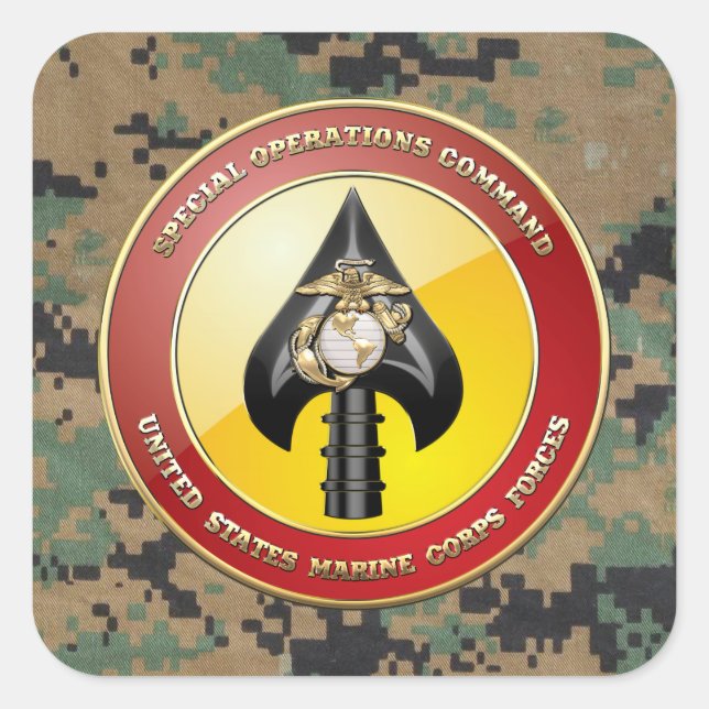 USMC Special Operations Command (MARSOC) [3D] Square Sticker (Front)