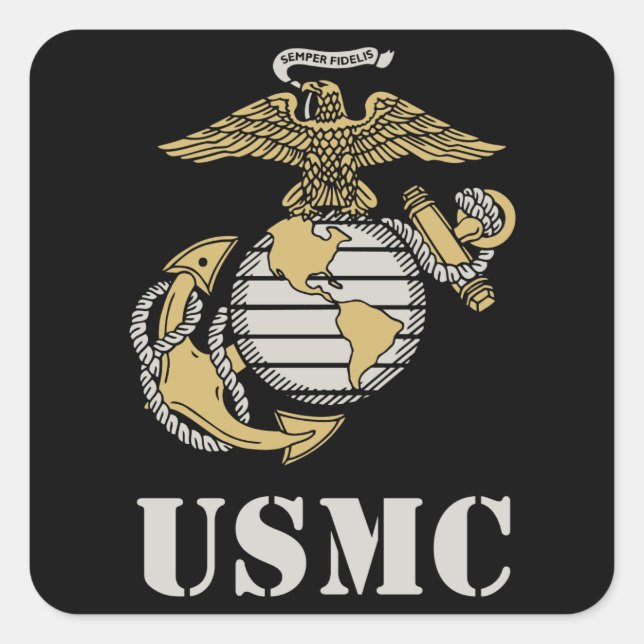 USMC [stencil] Square Sticker (Front)