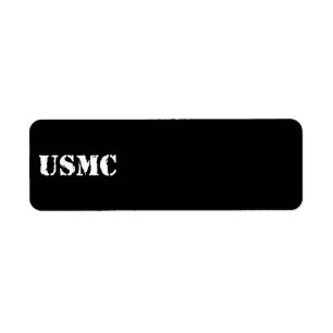 USMC [stencil text] Label