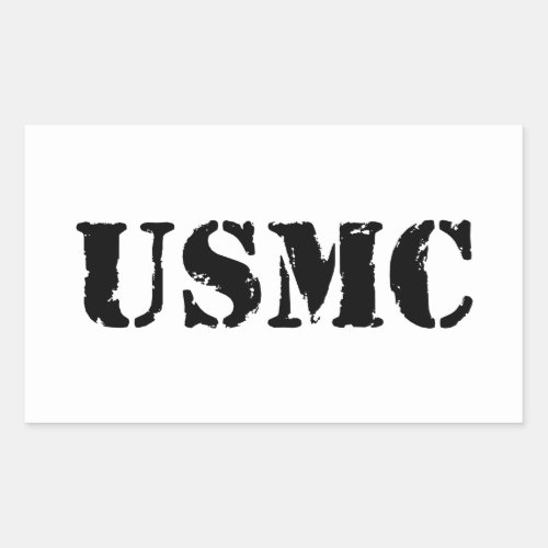 USMC stencil text Rectangular Sticker