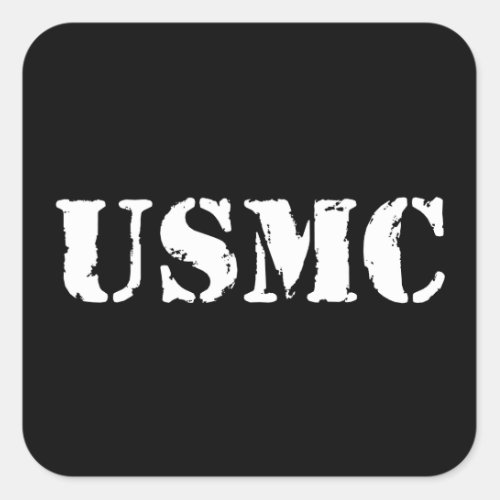 USMC stencil text Square Sticker