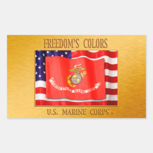 USMC StickerUSMC, U.S. Marine Corps, wooshy, Sempe Rectangular Sticker