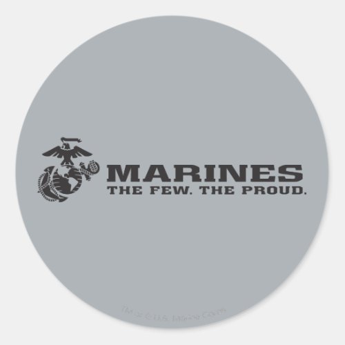 USMC The Few The Proud Logo _ Black Classic Round Sticker