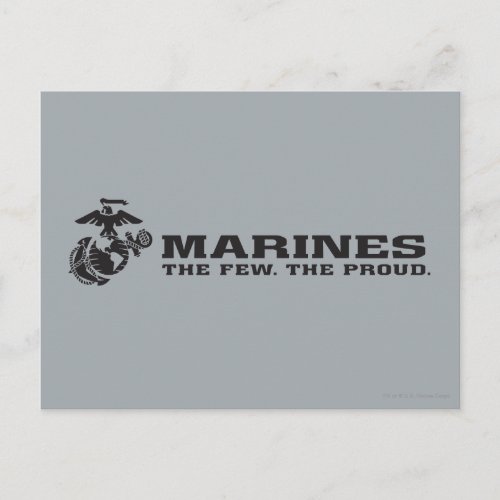 USMC The Few The Proud Logo _ Black Postcard