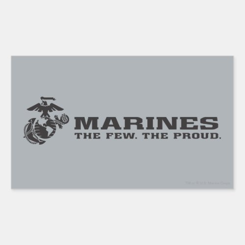 USMC The Few The Proud Logo _ Black Rectangular Sticker