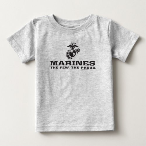 USMC The Few The Proud Logo Stacked _ Black Baby T_Shirt