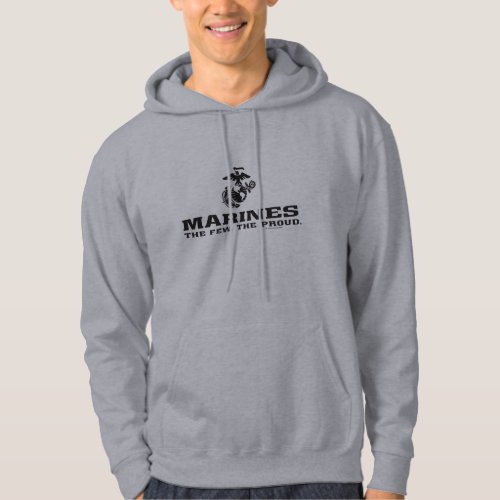 USMC The Few The Proud Logo Stacked _ Black Hoodie
