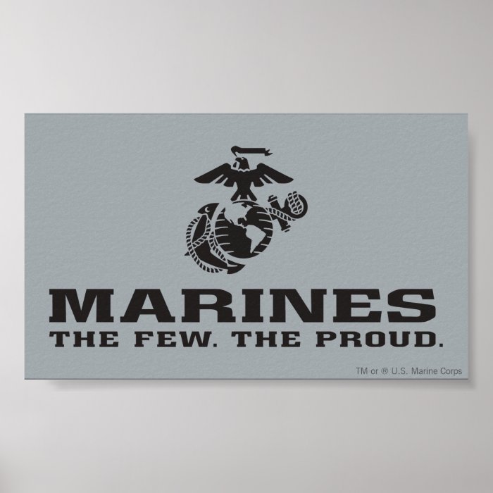 USMC The Few The Proud Logo Stacked   Black Poster