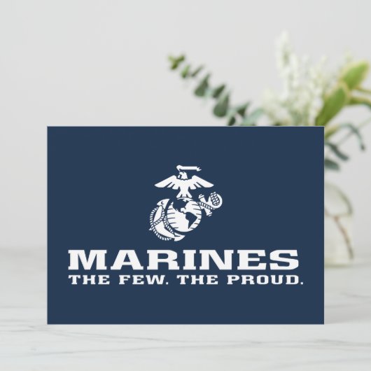USMC The Few The Proud Logo Stacked - White (Standing Front)