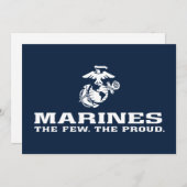 USMC The Few The Proud Logo Stacked - White (Front/Back)