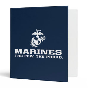 USMC The Few The Proud Logo Stacked - White 3 Ring Binder