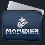 USMC The Few The Proud Logo Stacked - White Laptop Sleeve<br><div class="desc">This design showcases the iconic USMC logo with the slogan "The Few,  The Proud" in a clean,  stacked white layout. The minimalist and bold aesthetic reflects the strength,  pride,  and tradition of the United States Marine Corps.</div>