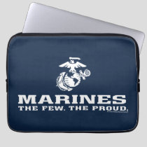 USMC The Few The Proud Logo Stacked - White Laptop Sleeve