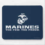 USMC The Few The Proud Logo Stacked - White Mouse Pad<br><div class="desc">U.S. Marines</div>
