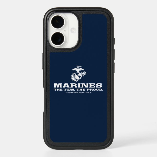 USMC The Few The Proud Logo Stacked - White Otterbox iPhone Case (Back)
