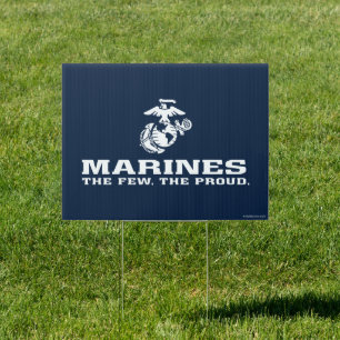 USMC The Few The Proud Logo Stacked - White Sign
